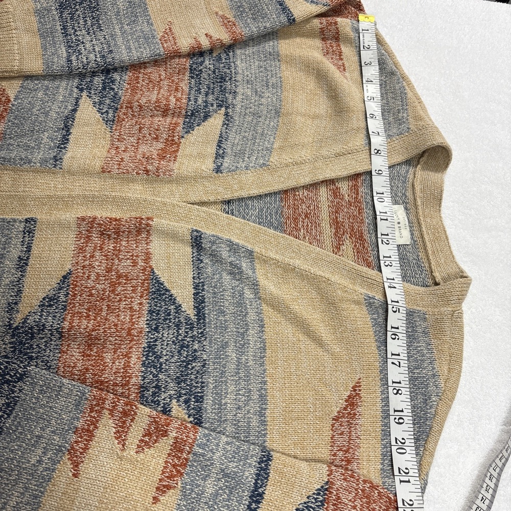 Lucky Brand‎ Women's M Aztec Print Open Front Cardigan Sweater Pockets - Picture 8 of 11